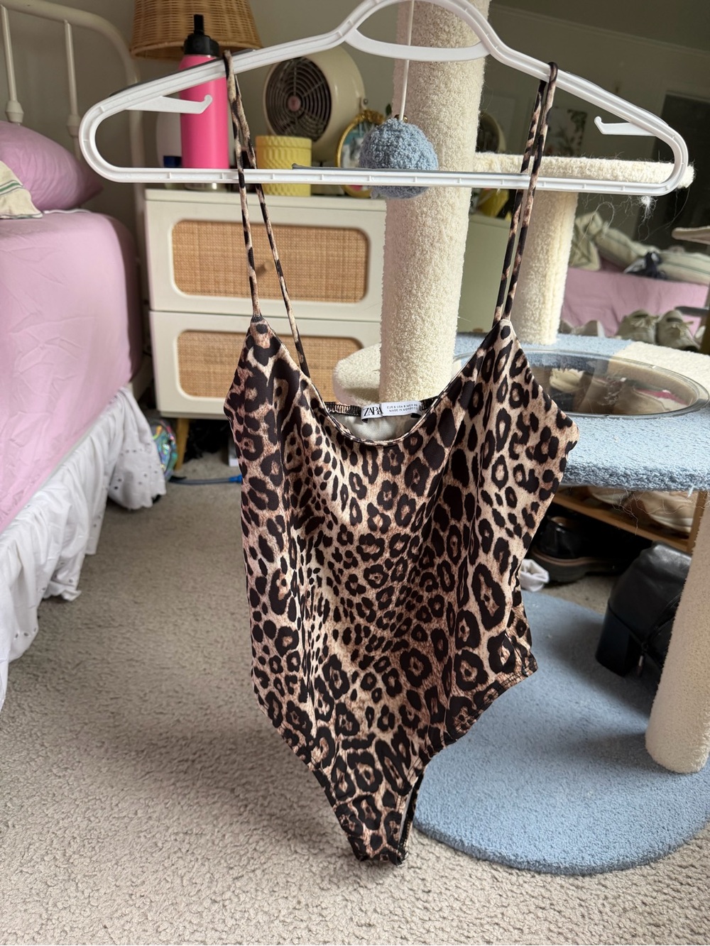 Zara Leopard Print Bodysuit - Brown & Black